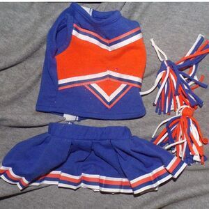 U of Fl  Gators  cheerleader outfit with pom poms fits 18" dolls American Girl